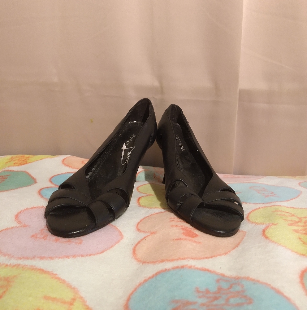 Merona 🦋 Black Open toed Heels - Picture 2 of 4